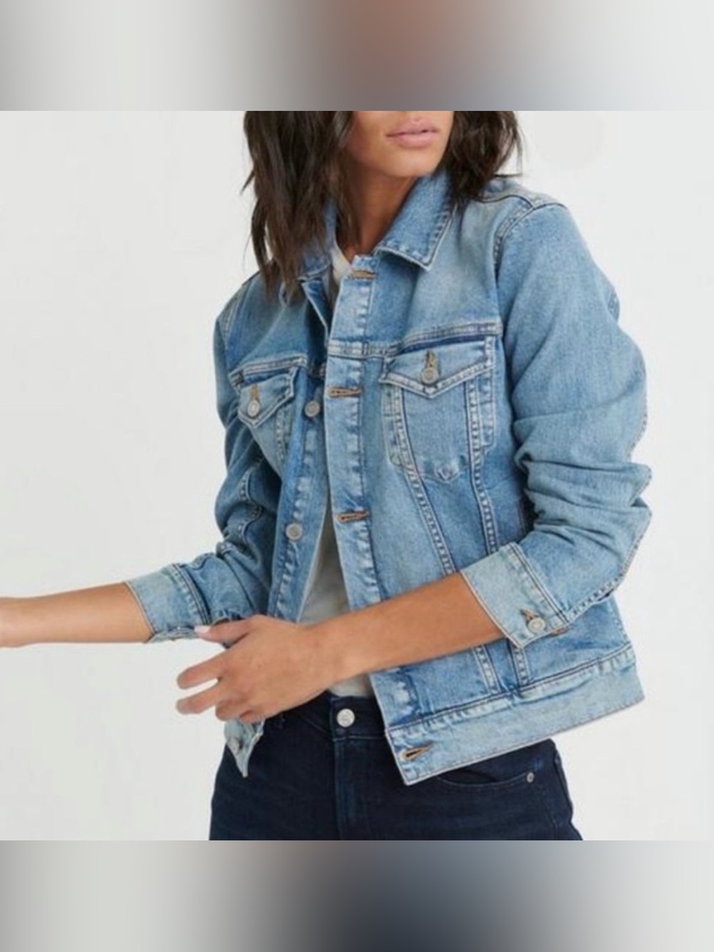 Lucky Brand Light Blue Denim Trucker Jacket